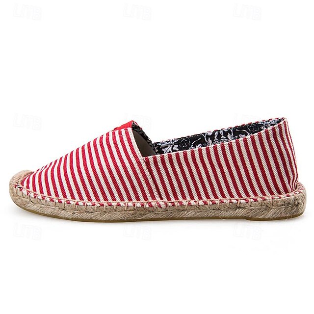 Striped Espadrilles: Red Nautical Men's and White