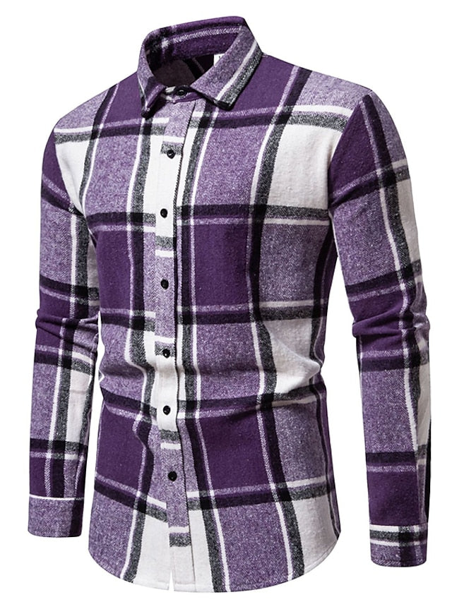 Black Casual Shirts Men's Shirt Red Blue Pink Checked