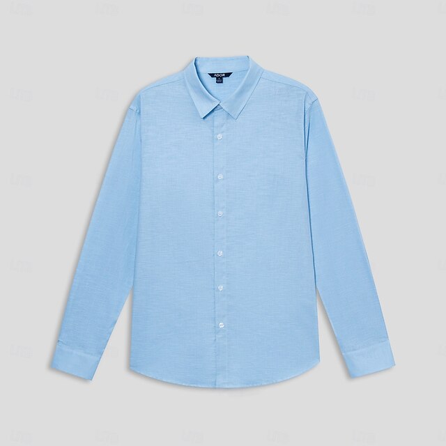 Summer Shirt Wear Beach Up Button Men's Linen