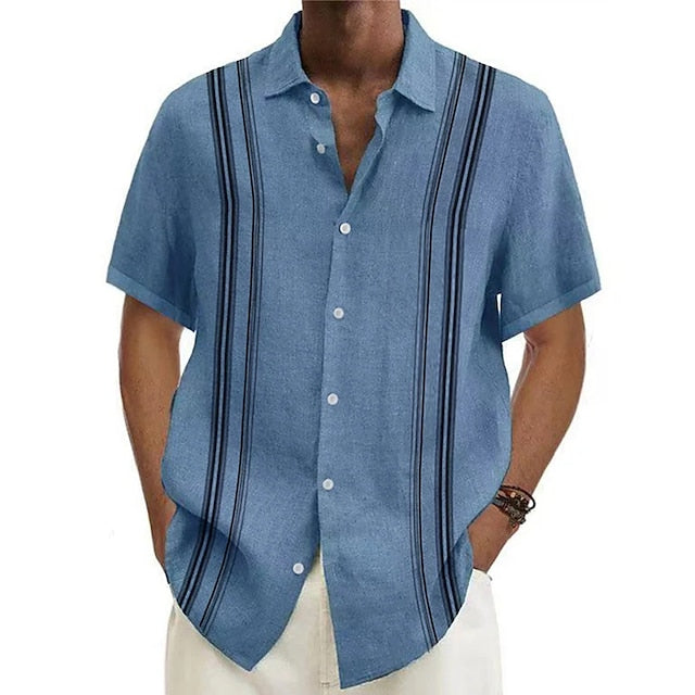 Men's Summer Beach Casual Shirt Stripes
