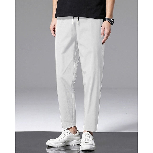 Casual Skinny Trousers Pocket Drawstring Men's Pants