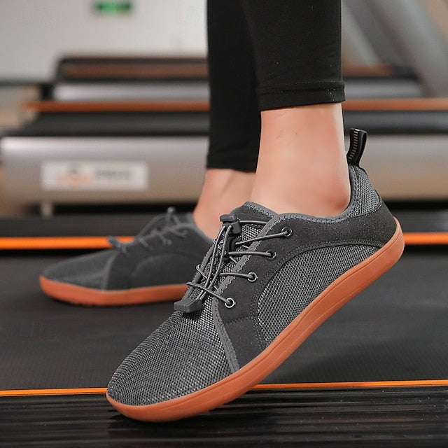 Sole with Gray Sneakers – Knit Breathable Orange Men's