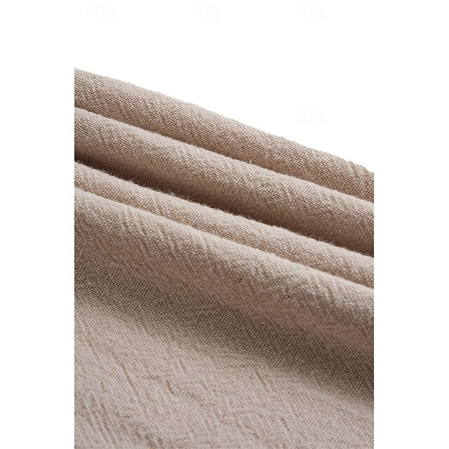 Collar Summer Men's Shirt Band Popover Linen