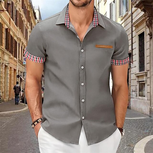 Casual Men's Button Beach Shirt Summer Up