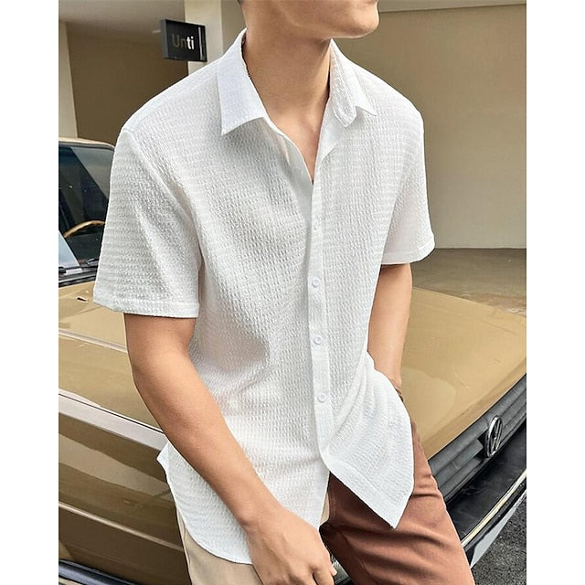Casual Shirt Up Men's Summer Beach Button
