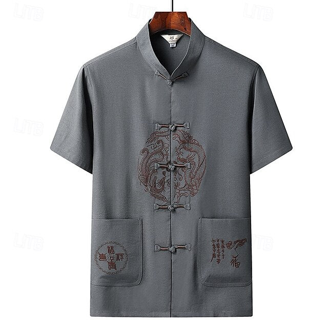 Up Beach Summer Shirt Casual Button Men's
