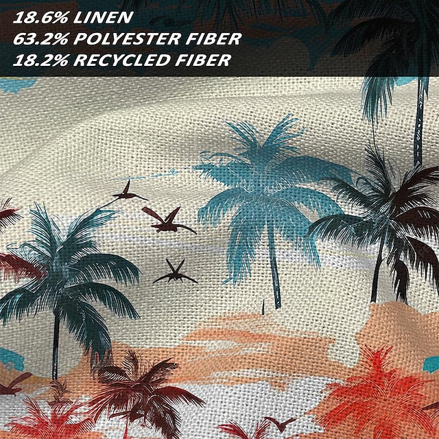 Hawaiian Linen Summer Shirt Men's Beach Coconut