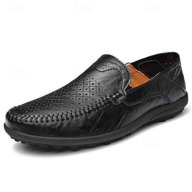 Loafers Faux - Breathable Perforated Men's Leather