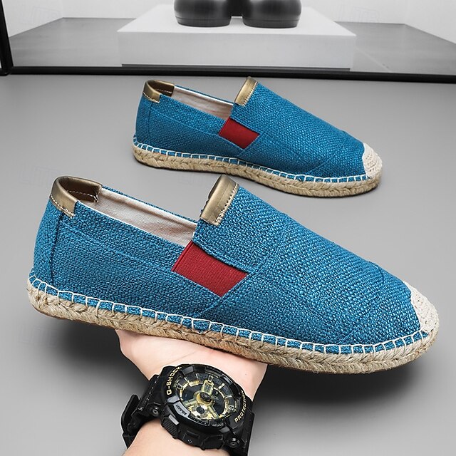 with Red Sole - Espadrille Men's Shoes Jute Slip-On