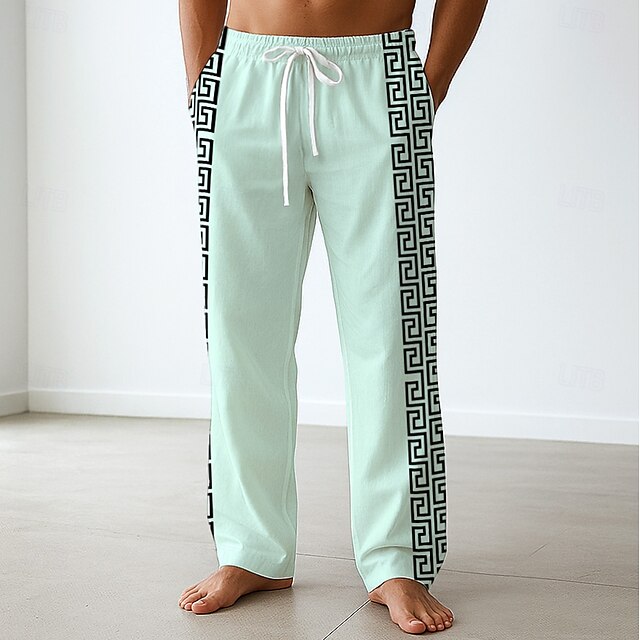 Side Men's Baggy Pants Casual Pockets Trousers