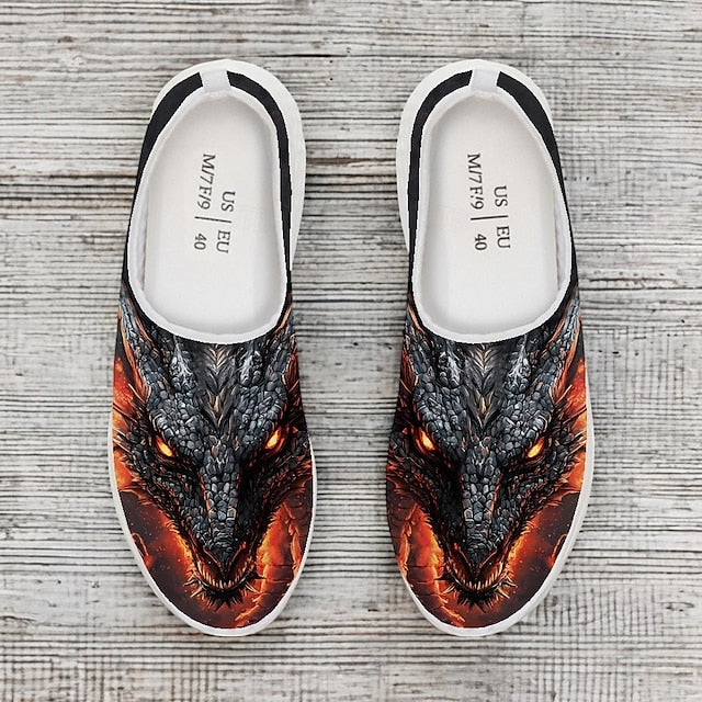 Men's Dragon with Slip-On Red Print – Sneakers