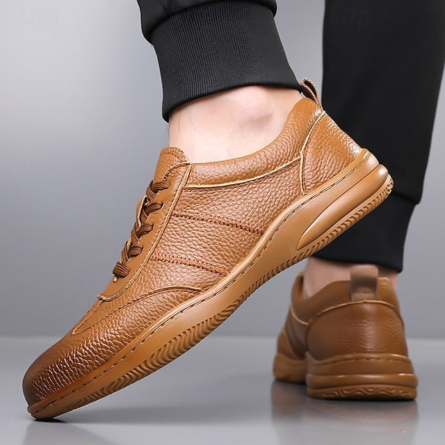 Men’s Sports Lightweight Sneakers Comfortable Leather –