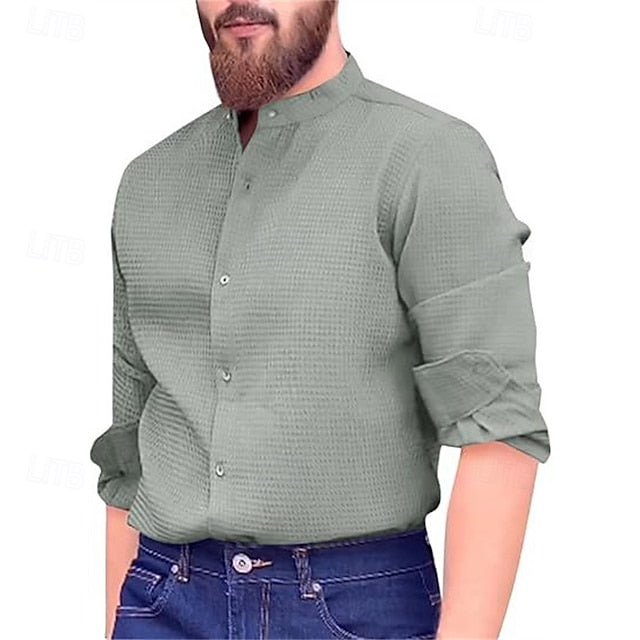 Casual Button Men's Summer Beach Shirt Up