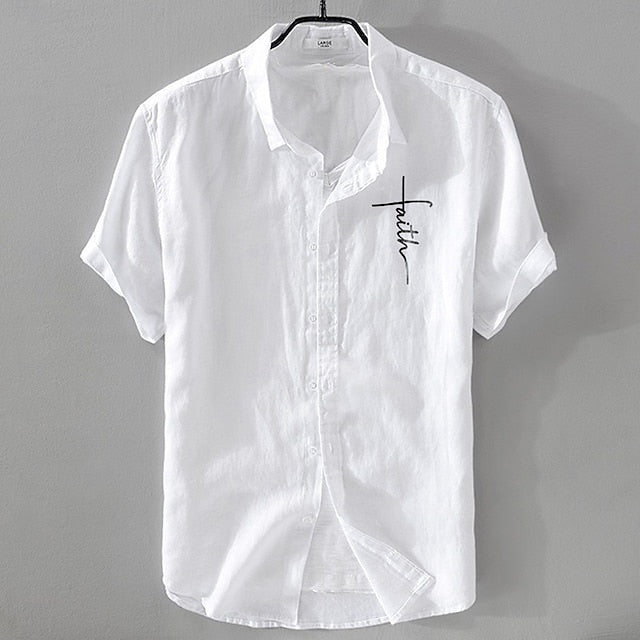 Up Button Linen Men's Cotton Casual Shirt