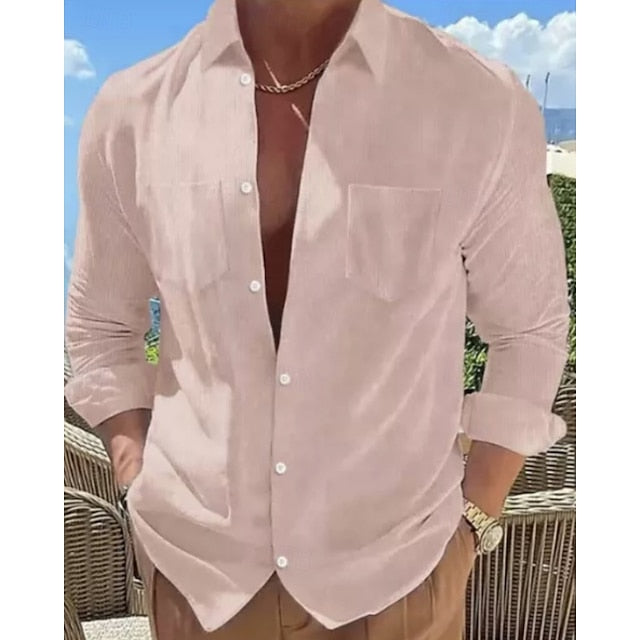 Up Summer Button Men's Casual Shirt Beach