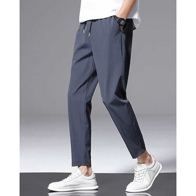 Casual Skinny Trousers Pocket Drawstring Men's Pants