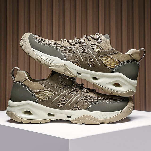 Outdoor Trail Running Sneakers Hiking Men's Durable - Khaki