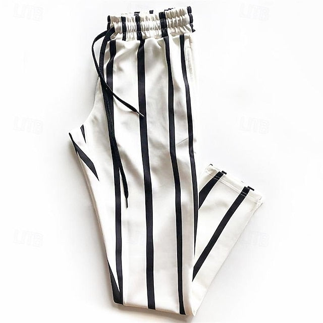Trousers Dress Drawstring Pants Men's Pocket Elastic Chinos