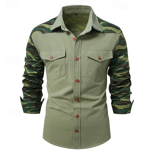 Shirt Workwear Casual Work Men's Shirts Button