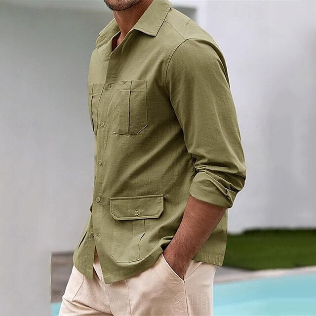 Linen Up Men's Cotton Casual Button Shirt