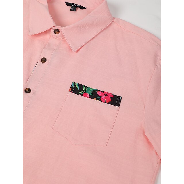 Beach Wear Shirt Men's Summer Linen Up Button