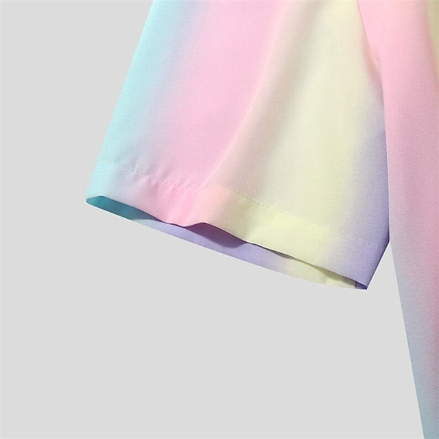 Up Summer Men's Collar Shirt Camp Button