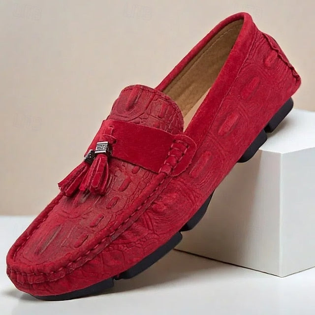 Tassel Men's and Faux with Loafers Brown Suede Detail