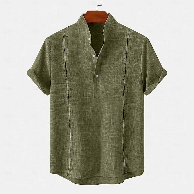 Linen Guayabera Men's Shirt Summer Beach
