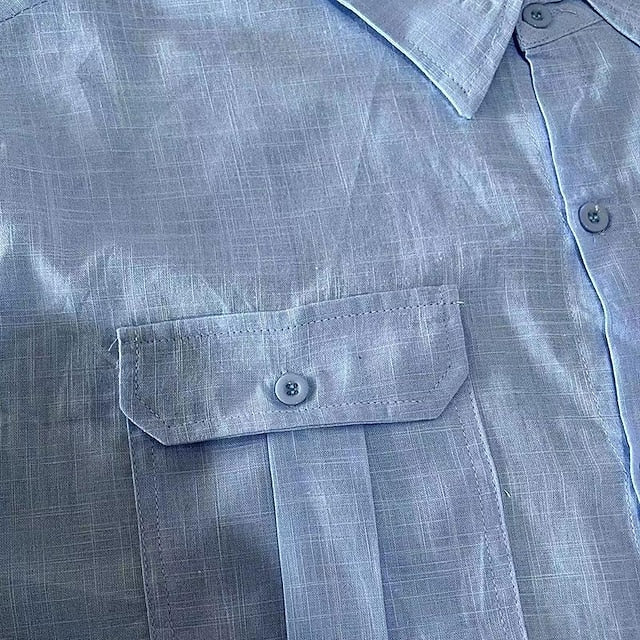 Summer Linen Men's Shirt Solid Beach