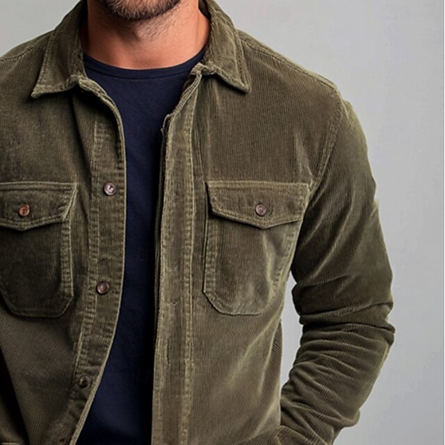 Corduroy Men's Summer Up Button Shirt