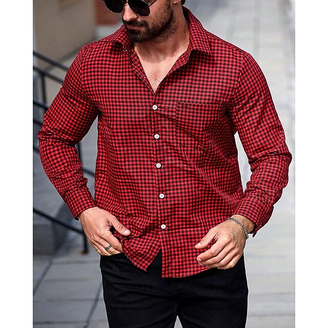 Up Red Men's Casual Shirt Button Beach Blue