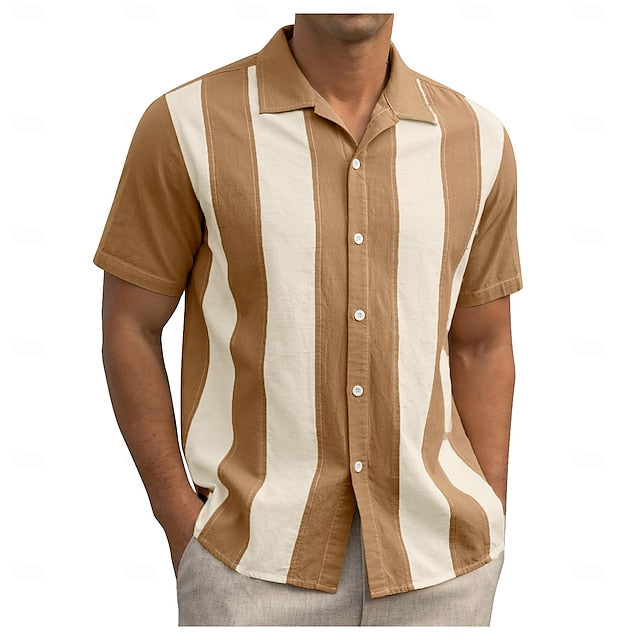 Summer Black Bowling Casual Shirt Men's