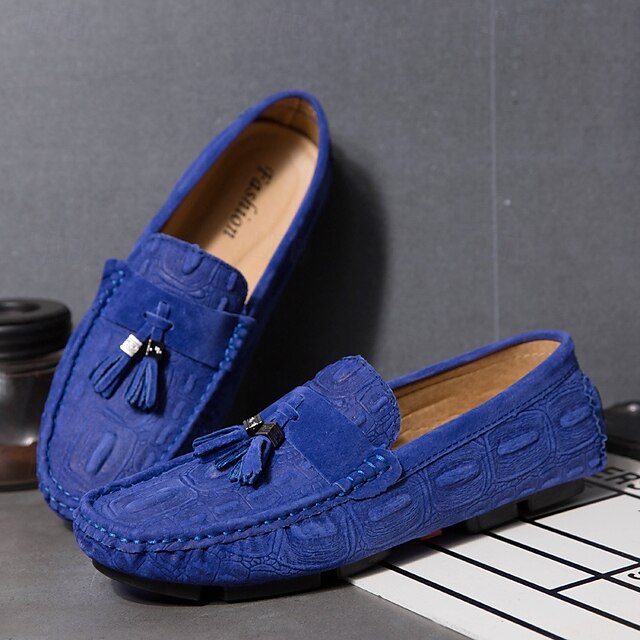 Tassel Men's and Faux with Loafers Brown Suede Detail