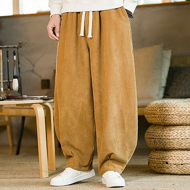 Corduroy Casual Pocket Men's Trousers Pants