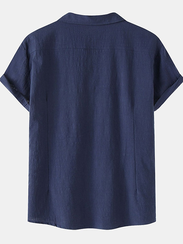 Men's White Summer Shirt Cotton Linen