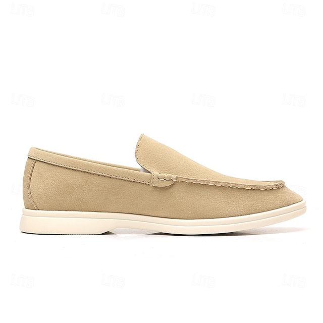 Slip-On Breathable Men's Faux – Casual Light Blue Loafers