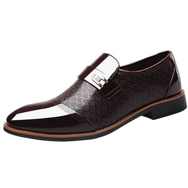 Brown Faux Men's Suede and Pattern Crocodile with Loafers