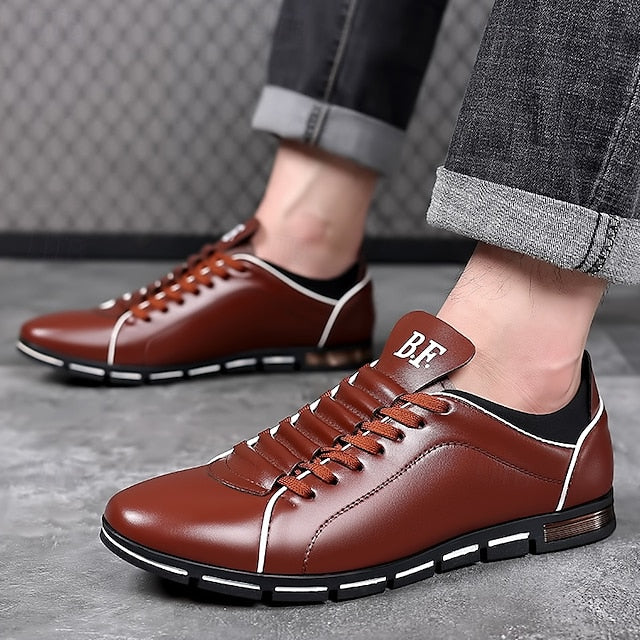 Faux Red Stylish Casual Leather – Sneakers Men's