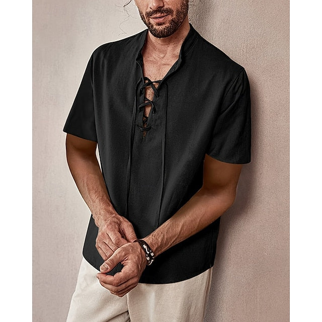 Beach Black Casual Shirt Summer Men's