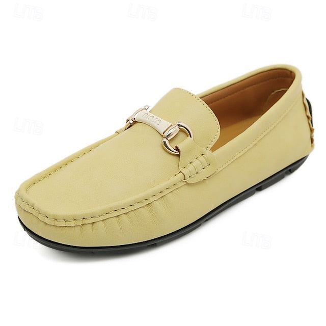 with Moccasins Men's Yellow Buckle Metal