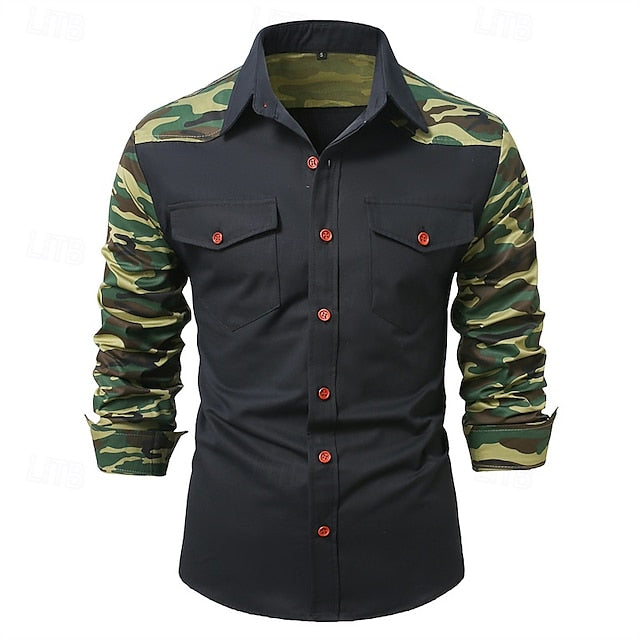 Shirt Workwear Casual Work Men's Shirts Button