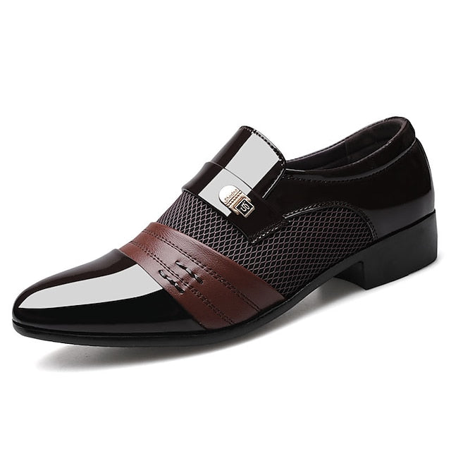 Shoes Leather Embossed Men's with Crocodile Pattern Dress