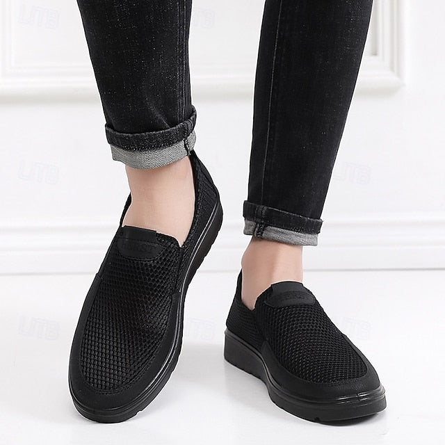 and Sneakers Slip-On Men's Breathable Lightweight Mesh -