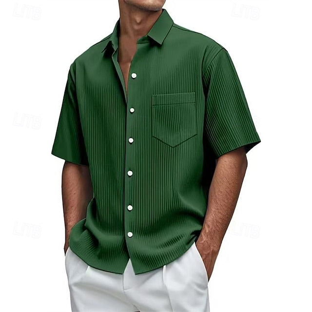Men's Shirt Up Beach Button Casual Summer