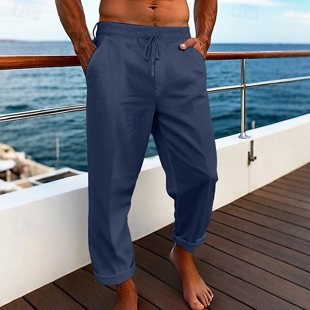 Men's Baggy Trousers Pants Pants Linen Summer Beach Pants