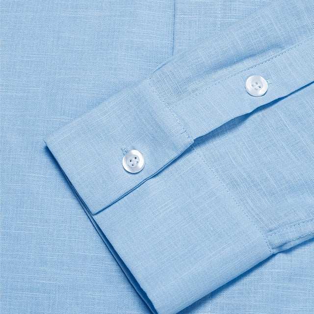Summer Shirt Wear Beach Up Button Men's Linen