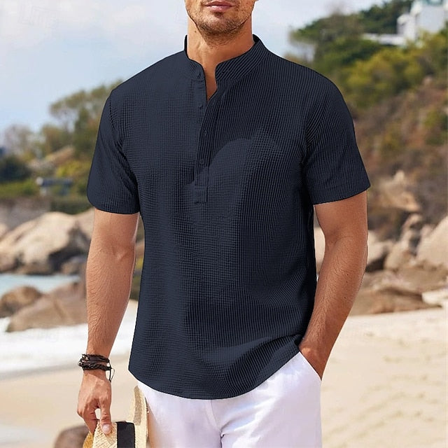 Shirt Men's Casual Summer Popover Beach
