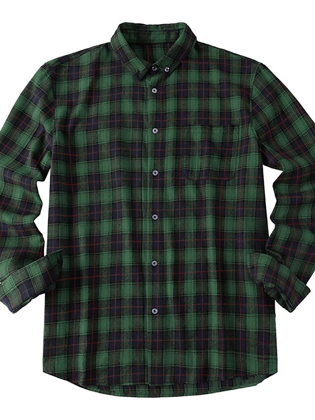 Yellow Casual Button Shirt Men's Up Green Red