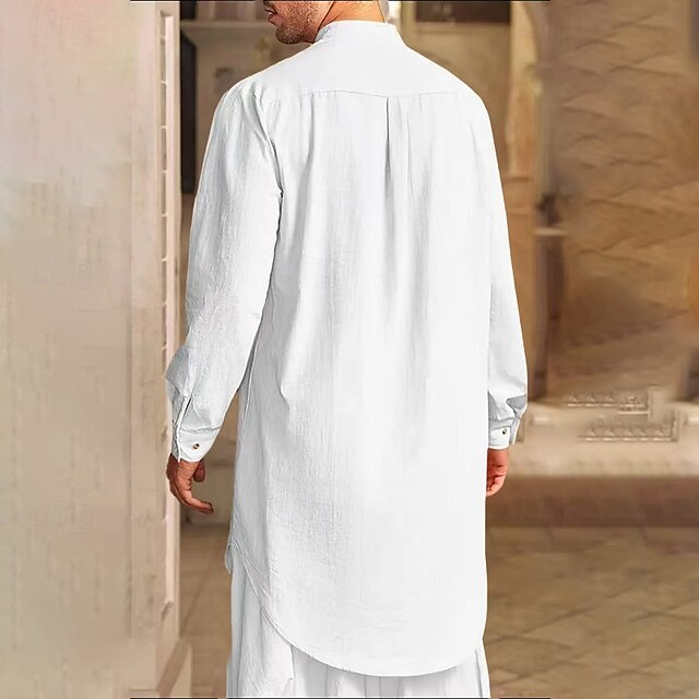 White Muslim Dark Thobe Shirt Black Blue Robe Navy Men's