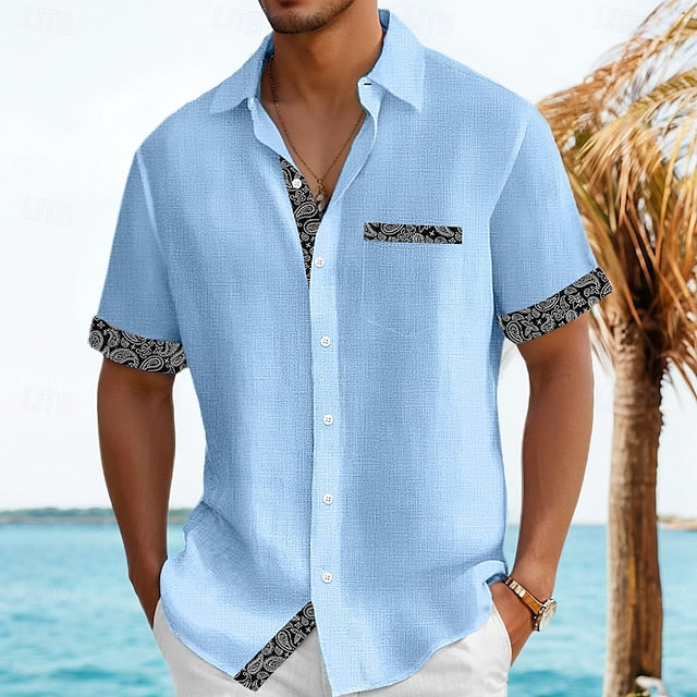 Men's Shirt Beach Summer Linen Untucked